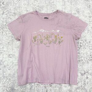 Women’s Eddie Bauer Shirt Flower Mountain Short Sleeve Tshirt